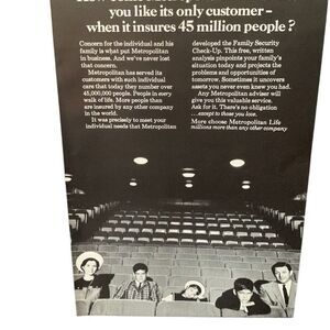 Vintage 1965 Metropolitan Life 45 Million People Ad Advertisement